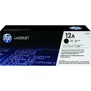 【滿額折300 最高3000回饋】 HP 12A黑色原廠LaserJet碳粉匣(Q2612A) For HP 1020/1022/3050/3055
