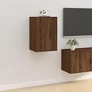 Brown Stand Cabinet TV, Wall Mounted Media Center for Living Room Storage, Oak Entertainment Table, Bedroom Shelf, Modern Furniture