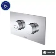 Caroma Invisi Series II® Round Dual Flush Plate & Raised Care Buttons - Satin