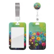 ID Badge Holder with Lanyard and Retractable Badge Reel Clip,Abstract Waterco...