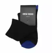 1 x Mens Black & Royal Blue Crew Socks