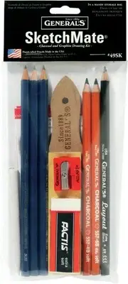 General Pencil SketchMate Charcoal & Graphite Drawing Kit-9 Pieces 49SK