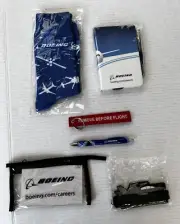 Lot Boeing Items Socks Keychain Notebook Case Luggage Tag Remove Before Flight