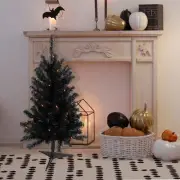 Northlight 3ft Black Noble Spruce Artificial Halloween Tree, Orange Lights