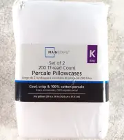 Mainstays set of Two 200 Thread Count Percale Pillowcases King