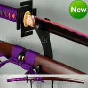 Purple Japanese Samurai Sword Handmade Full Tang Katana Hand Sharp Blade Edge