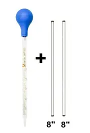 5ml Glass Graduated Dropper Pipette+(2 Pk) 8" Glass Stirring Rod Lab Equipment