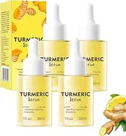 Turmeric Facial Serum with 15% Milk，dark Spots Correcting Glowing Serum for Face，improves Skin Tone Dullness，diminishes Spots，lightening Moisturizing，reduce Wrinkles Fine Lines for All Skin (4pcs)