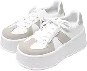 [ラブハンター] 2228 Sneakers, Lace-up Sneakers, Low Cut, Thick Sole, 3.0 inches (7.5 cm), Wedge Sole, Rib Sole, Platform, Unisex