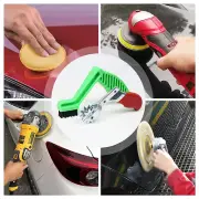 Wool Buffing Pad Cleaning Spur Tool+ Foam Pad Brush Car Buffing Professional