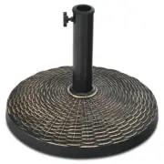 HONEY JOY Umbrella Base Stand 18"x18"x13" Metal Heavy-Duty Resin Round in Bronze