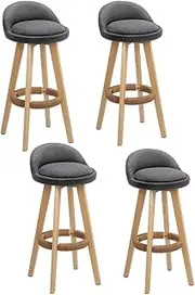 [Artiss] Bar Stools Stool Set of 4 Kitchen Counter Barstools Dining Chair Bentwood Chairs Fabric Grey in 69cm Seat Height Floor for Home Dining Room Cafe Outdoor Indoor