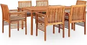 Patio Furniture Sets 7 Piece Outdoor Dining Set with Cushions Solid Wood Acacia