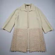 Alessandro Dell'acqua Womens Blazer Beige Size Small/ IT 40 Open Front Jacket