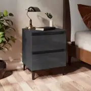 NNEVL Bed Cabinet High Gloss Grey 40x35x50 cm Chipboard