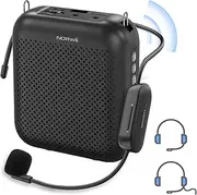 NORWII Wireless Voice Amplifier with UHF Wireless Microphone Headset, 10W 4000mAh Portable Rechargeable PA System Voice Amplifier Wireless for Teachers, Meetings, Promotions and Outdoors (Black)