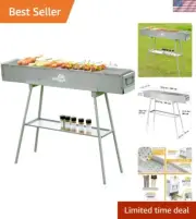 Commercial Quality Foldable BBQ Grill - Sizzling Skewers & Grilling Made Easy