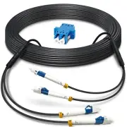 65ft/20m LC to LC Outdoor Armored Fiber Patch Cable Single Mode Duplex Fiber ...