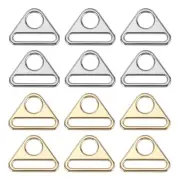 1.5 Inch 12 Pcs Triangle Buckle Adjuster for Bag Silver/Light Gold