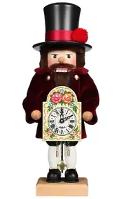 HAND MADE IN GERMANY Christian Ulbricht Nutcracker Forest Man w/ Clock 0-824 NEW