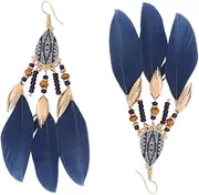 [COLLBATH] Vintage Leaf Tassel Earrings for Women Long Ear Drop Decor Retro Style Jewelry Birthdays Holidays Casual Outfits