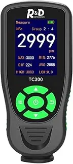 zolyet High Precise Thickn Gauge Digital Automobile Film Thickn Meter Handheld Car Paint Coating Thickn Tester with Point Zeroing and Res Factory Calibration Function Multicolor