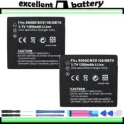 2x DMW-BCE10 BCE10 CGA-S008E S008E DB70 Camera Battery For Panasonic Lumix