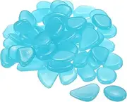 sourcing map 200pcs Glow Rocks 20-30mm Glow Pebbles Decoration in the Dark Luminous Stones Decor DIY Decorative Blue for Garden, Potted Plant, Fish Tank