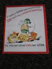 Vintage Get Well Germ Sick Duck Diecut 'Ole Tomatter' UNUSED
