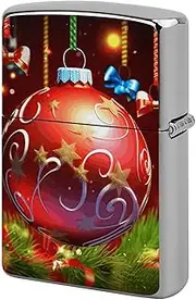 [GHBNK] Xmas Ball Lighter Case, Lighter Protective Cover, Personalized Metal Shell Graffiti Design