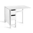 Artiss Dining Table Extendable Folding Tables Drawers Storage Restaurant White