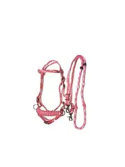 Pony Bitless Bridle And Reins Light Pink And White