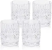 BELLAFORTE Shatterproof Tritan Plastic Short Tumbler Glasses, Set of 4, 385ml - Myrtle Beach Plastic Drinking Glasses - Unbreakable Glass Tumbler for Indoor & Outdoor Use - BPA Free - Clear