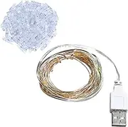 10M LED Fairy Lights with 50 Photo Clips, 100 PCS USB String Lights for Room Decoration, Wall LED Light Photos Clips, Fairy String Light for DIY Wedding Party Christmas Decoration (Warm White)