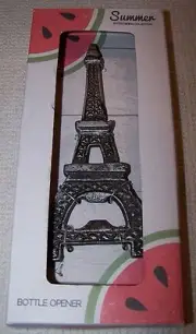 Summer Entertaining EIFFEL TOWER Flat Cast Iron Bottle Opener SILVER ~NEW IN BOX