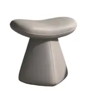 NNETB Light Gray Makeup Stool with Solid Wood Frame