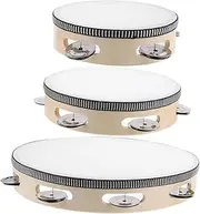 ERINGOGO 3PCS Wooden Tambourine for Durable Handheld Percussion Instruments for Dance Music for Preschool Rhythm Training Coordination Development