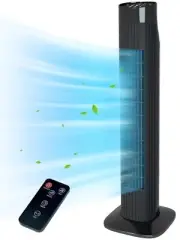 Tower Fan for Bedroom, 80 Oscillating With Remote, 7.5H Timer, 3 Speeds, Stan...