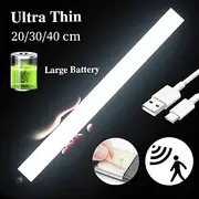 LED Night Lights Motion Sensor USB Rechargeable Ultra-Thin Kitchen Cabinet Closet Lamp PIR Motion Sensor Wireless Night Lamp Bedroom Corridor Passageway Dormit