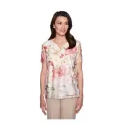 Alfred Dunner La Dolce Vita Watercolor Floral Top