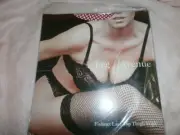 LEG AVENUE FISHNET LACE TOP THIGH-HIGHS - RED -- FITS 90-165 LBS.