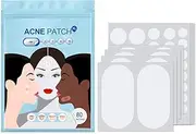 80Pcs Acne Pimple Patches with Tea Tree and Calendula Oil Breathable and Waterproof Invisible Hydrocolloid Breakout Patches 5 Sizes for Acne Skin Face or Body