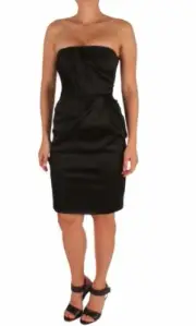 Philosophy Alberta Ferretti Black Bustier Cocktail Dress Sz 38/XS - org. $1077