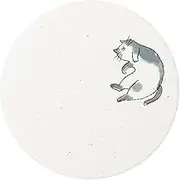 &NE NRS-116-HN Diatomaceous Earth Coaster, Cat Pattern, Made in Japan