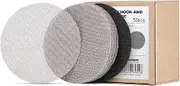 toolant Mesh Abrasive 6 inch Sanding Disc, Dust-Free 8 Hole Hook and Loop Sanding Discs for Random Disc Sanders & Orbital Sanders, Include Pad Protector(320 grit - 50pcs)