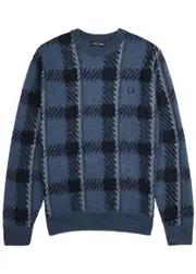 Fred Perry Checked Cotton-blend Jumper - Blue - L L