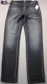 PRPS Demon Logo Mens Faded Black Slim Fit Mid Rise Denim Jeans NWT 28 x 32