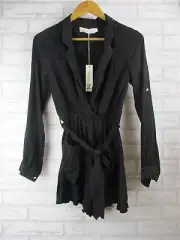 Meshki womens playsuit jumpsuit black S 10 long sleeve bnwt