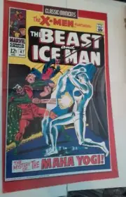 X-Men Poster #240 Issue 47 Cover by Don Heck Iceman Beast vs Maha Yogi
