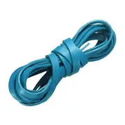 Flat Leather Cord, 3.3 Yard 8mm Leather String Strips for DIY Crafts Lake Blue